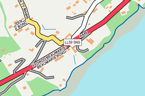 LL59 5NS map - OS OpenMap – Local (Ordnance Survey)