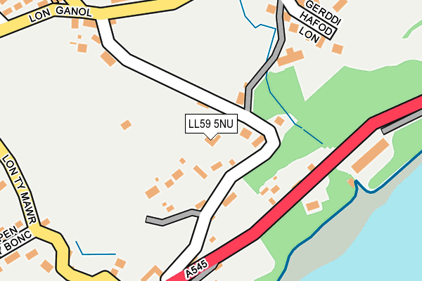 LL59 5NU map - OS OpenMap – Local (Ordnance Survey)