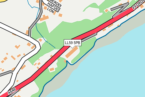 LL59 5PB map - OS OpenMap – Local (Ordnance Survey)