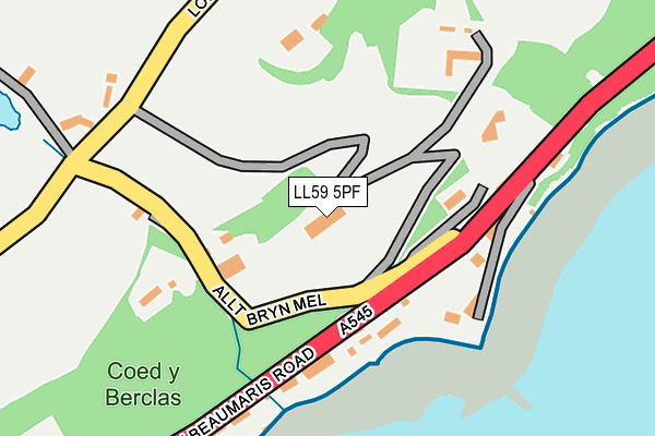 LL59 5PF map - OS OpenMap – Local (Ordnance Survey)