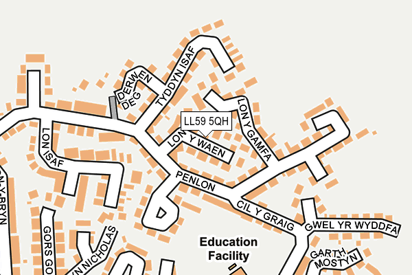 LL59 5QH map - OS OpenMap – Local (Ordnance Survey)