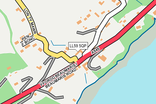 LL59 5QP map - OS OpenMap – Local (Ordnance Survey)