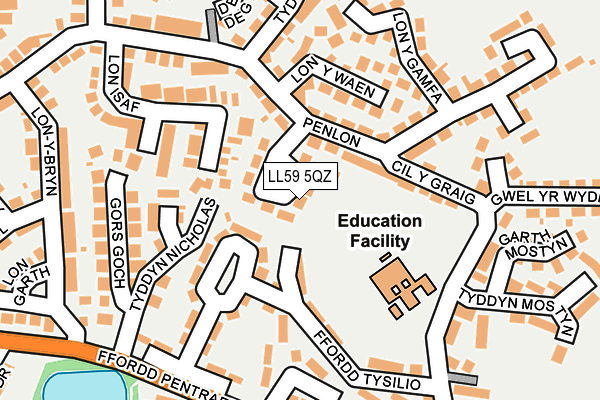 LL59 5QZ map - OS OpenMap – Local (Ordnance Survey)