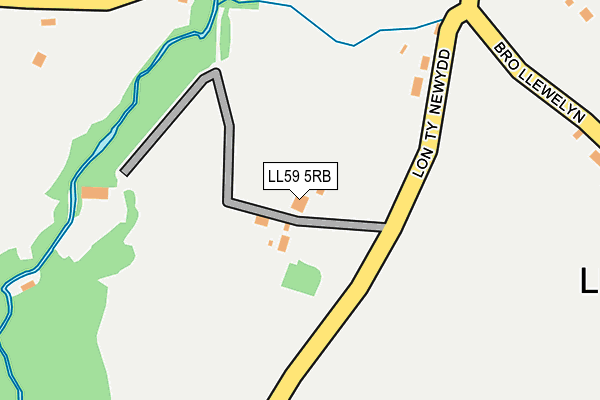 LL59 5RB map - OS OpenMap – Local (Ordnance Survey)