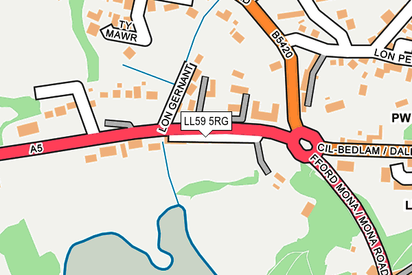 LL59 5RG map - OS OpenMap – Local (Ordnance Survey)