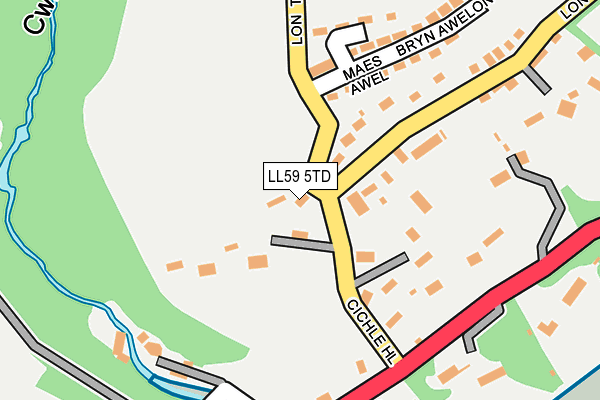 LL59 5TD map - OS OpenMap – Local (Ordnance Survey)