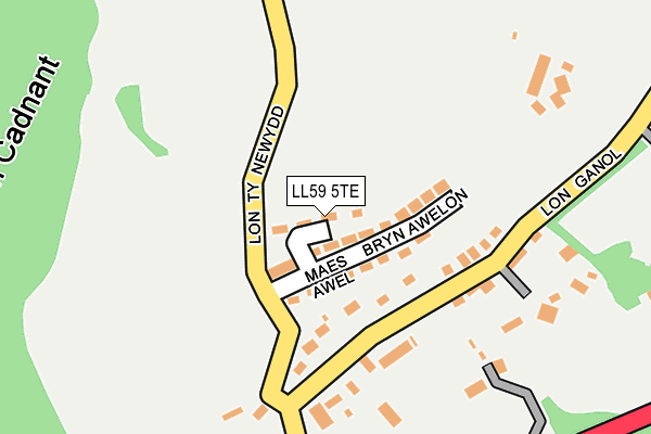 LL59 5TE map - OS OpenMap – Local (Ordnance Survey)