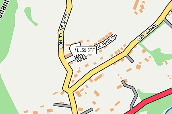 LL59 5TF map - OS OpenMap – Local (Ordnance Survey)