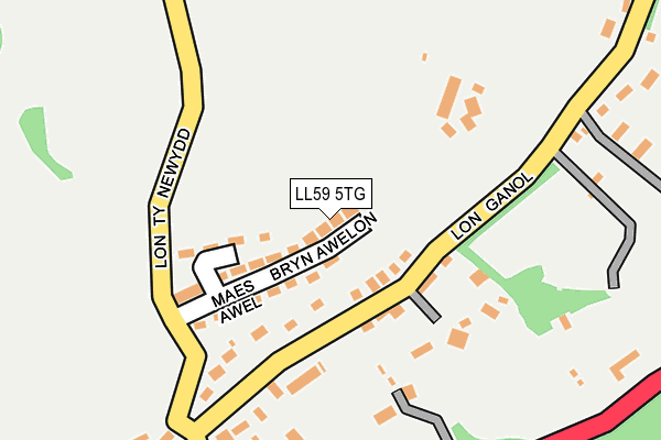 LL59 5TG map - OS OpenMap – Local (Ordnance Survey)