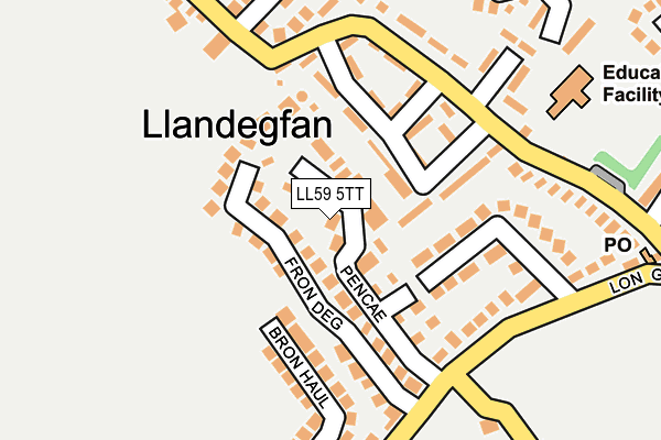 LL59 5TT map - OS OpenMap – Local (Ordnance Survey)