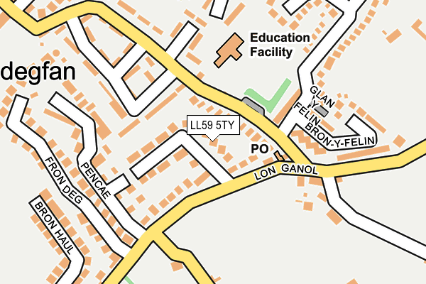 LL59 5TY map - OS OpenMap – Local (Ordnance Survey)