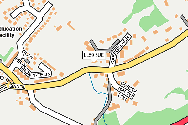 LL59 5UE map - OS OpenMap – Local (Ordnance Survey)