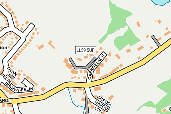 LL59 5UF map - OS OpenMap – Local (Ordnance Survey)