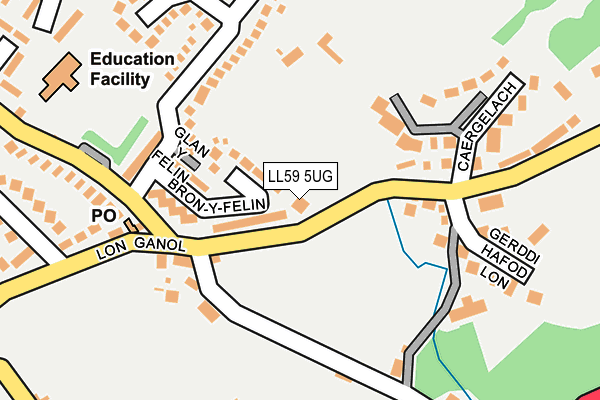 LL59 5UG map - OS OpenMap – Local (Ordnance Survey)