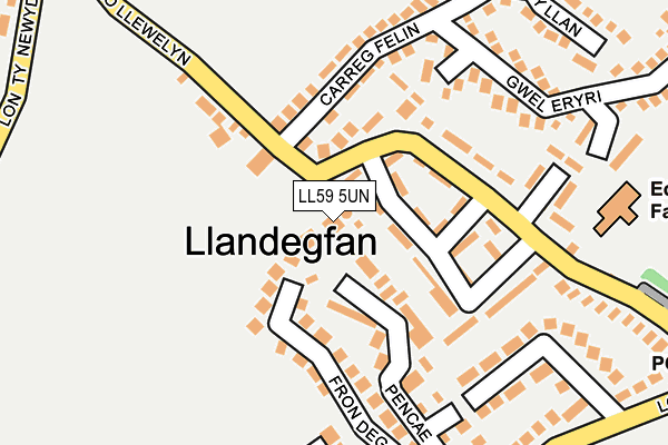 LL59 5UN map - OS OpenMap – Local (Ordnance Survey)