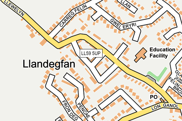 LL59 5UP map - OS OpenMap – Local (Ordnance Survey)