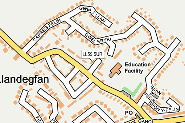 LL59 5UR map - OS OpenMap – Local (Ordnance Survey)