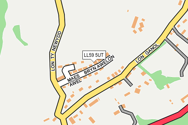 LL59 5UT map - OS OpenMap – Local (Ordnance Survey)