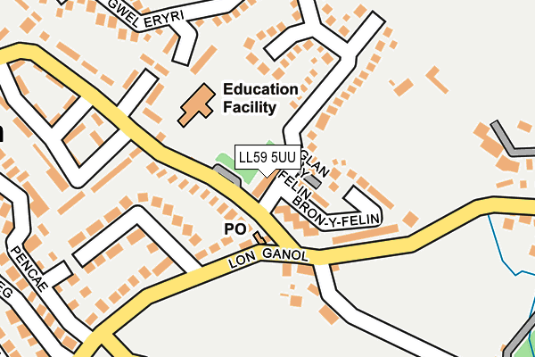 LL59 5UU map - OS OpenMap – Local (Ordnance Survey)