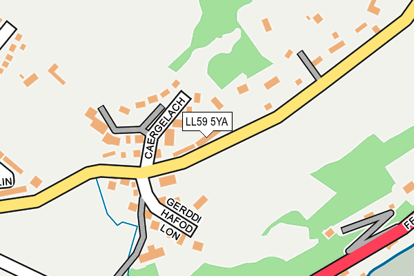 LL59 5YA map - OS OpenMap – Local (Ordnance Survey)