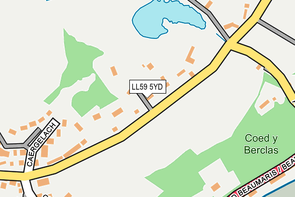LL59 5YD map - OS OpenMap – Local (Ordnance Survey)