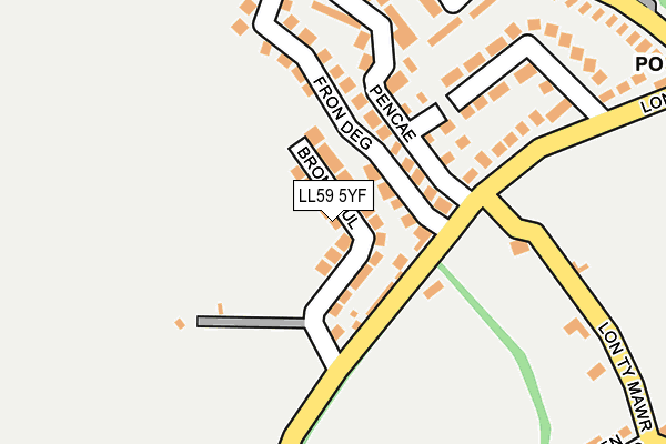 LL59 5YF map - OS OpenMap – Local (Ordnance Survey)