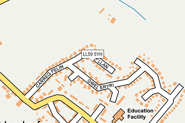 LL59 5YH map - OS OpenMap – Local (Ordnance Survey)