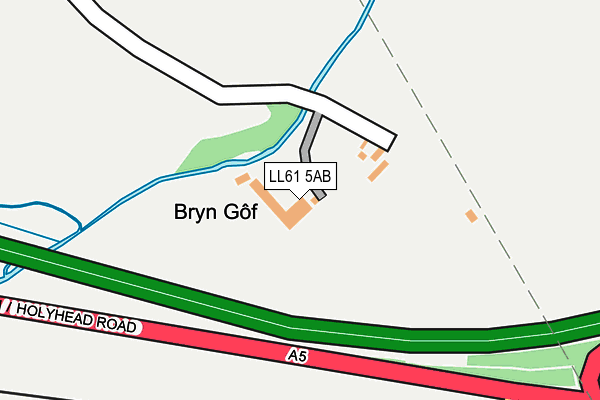 LL61 5AB map - OS OpenMap – Local (Ordnance Survey)