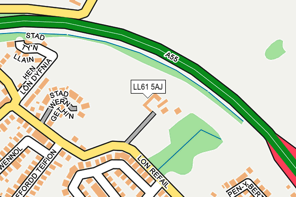 LL61 5AJ map - OS OpenMap – Local (Ordnance Survey)