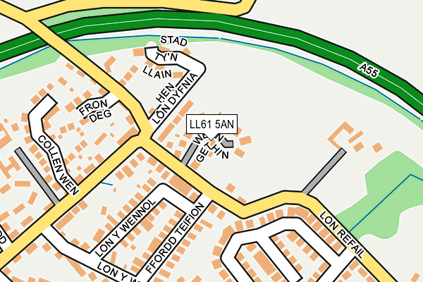 LL61 5AN map - OS OpenMap – Local (Ordnance Survey)