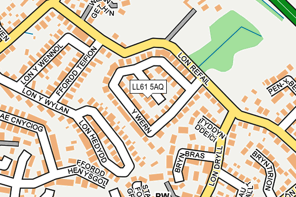 LL61 5AQ map - OS OpenMap – Local (Ordnance Survey)