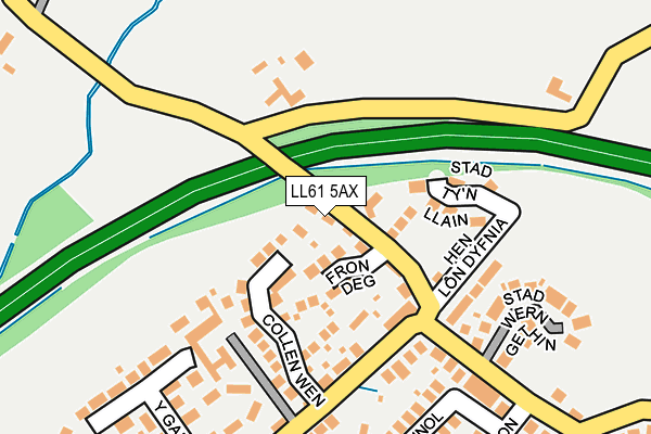 LL61 5AX map - OS OpenMap – Local (Ordnance Survey)