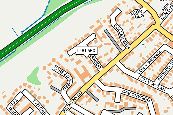 LL61 5EX map - OS OpenMap – Local (Ordnance Survey)