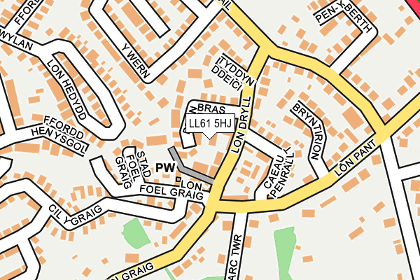 LL61 5HJ map - OS OpenMap – Local (Ordnance Survey)