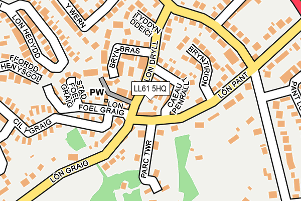 LL61 5HQ map - OS OpenMap – Local (Ordnance Survey)