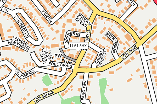 LL61 5HX map - OS OpenMap – Local (Ordnance Survey)