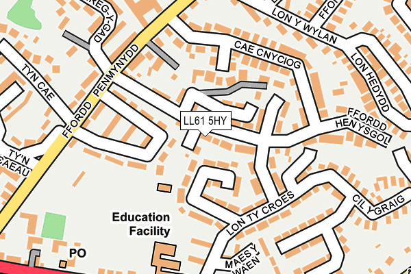 LL61 5HY map - OS OpenMap – Local (Ordnance Survey)