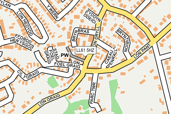 LL61 5HZ map - OS OpenMap – Local (Ordnance Survey)