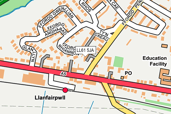 LL61 5JA map - OS OpenMap – Local (Ordnance Survey)