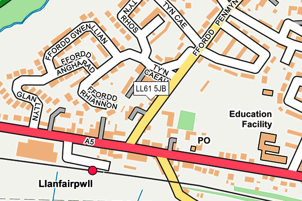 LL61 5JB map - OS OpenMap – Local (Ordnance Survey)