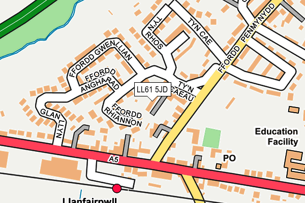 LL61 5JD map - OS OpenMap – Local (Ordnance Survey)