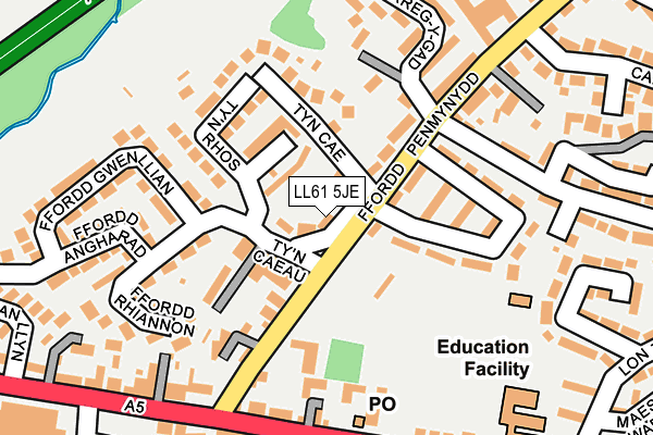 LL61 5JE map - OS OpenMap – Local (Ordnance Survey)