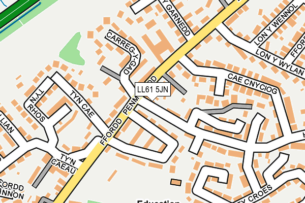 LL61 5JN map - OS OpenMap – Local (Ordnance Survey)