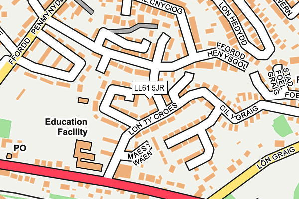 LL61 5JR map - OS OpenMap – Local (Ordnance Survey)