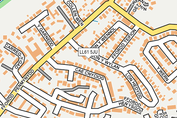 LL61 5JU map - OS OpenMap – Local (Ordnance Survey)