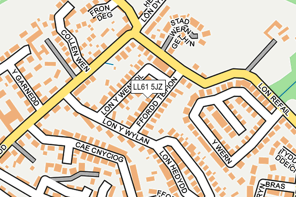 LL61 5JZ map - OS OpenMap – Local (Ordnance Survey)
