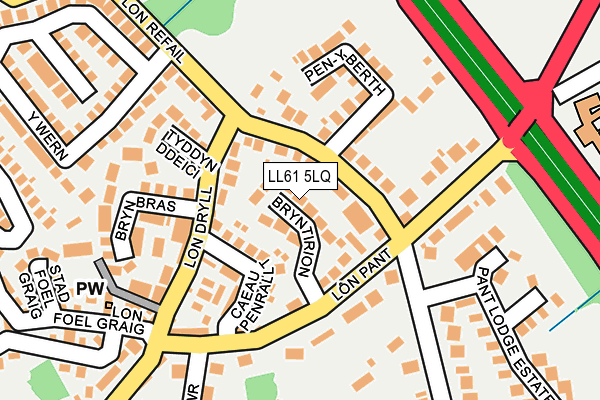 LL61 5LQ map - OS OpenMap – Local (Ordnance Survey)