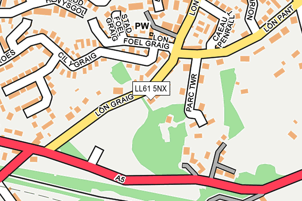 LL61 5NX map - OS OpenMap – Local (Ordnance Survey)