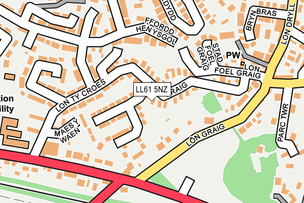 LL61 5NZ map - OS OpenMap – Local (Ordnance Survey)
