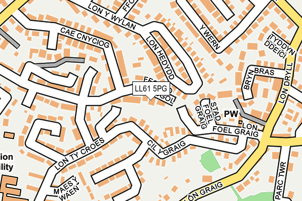 LL61 5PG map - OS OpenMap – Local (Ordnance Survey)